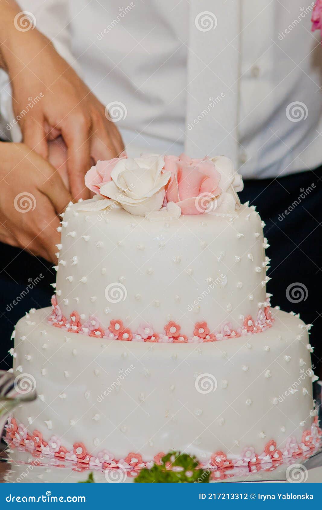 Image of a Beautiful Wedding Cake at Wedding Reception Stock Photo