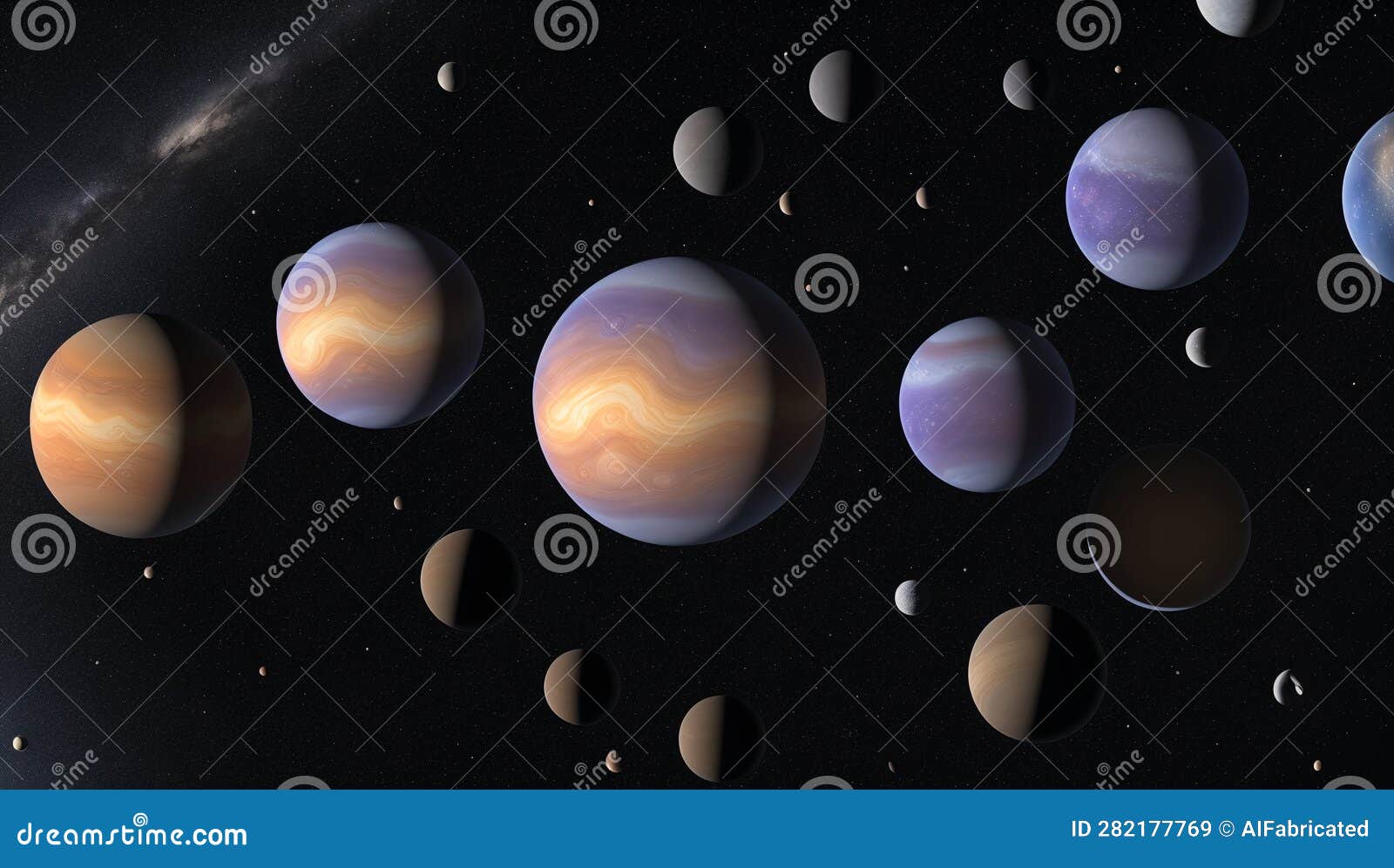 An Image of a Beautifully Elegant View of Planets and Their Moonss AI ...