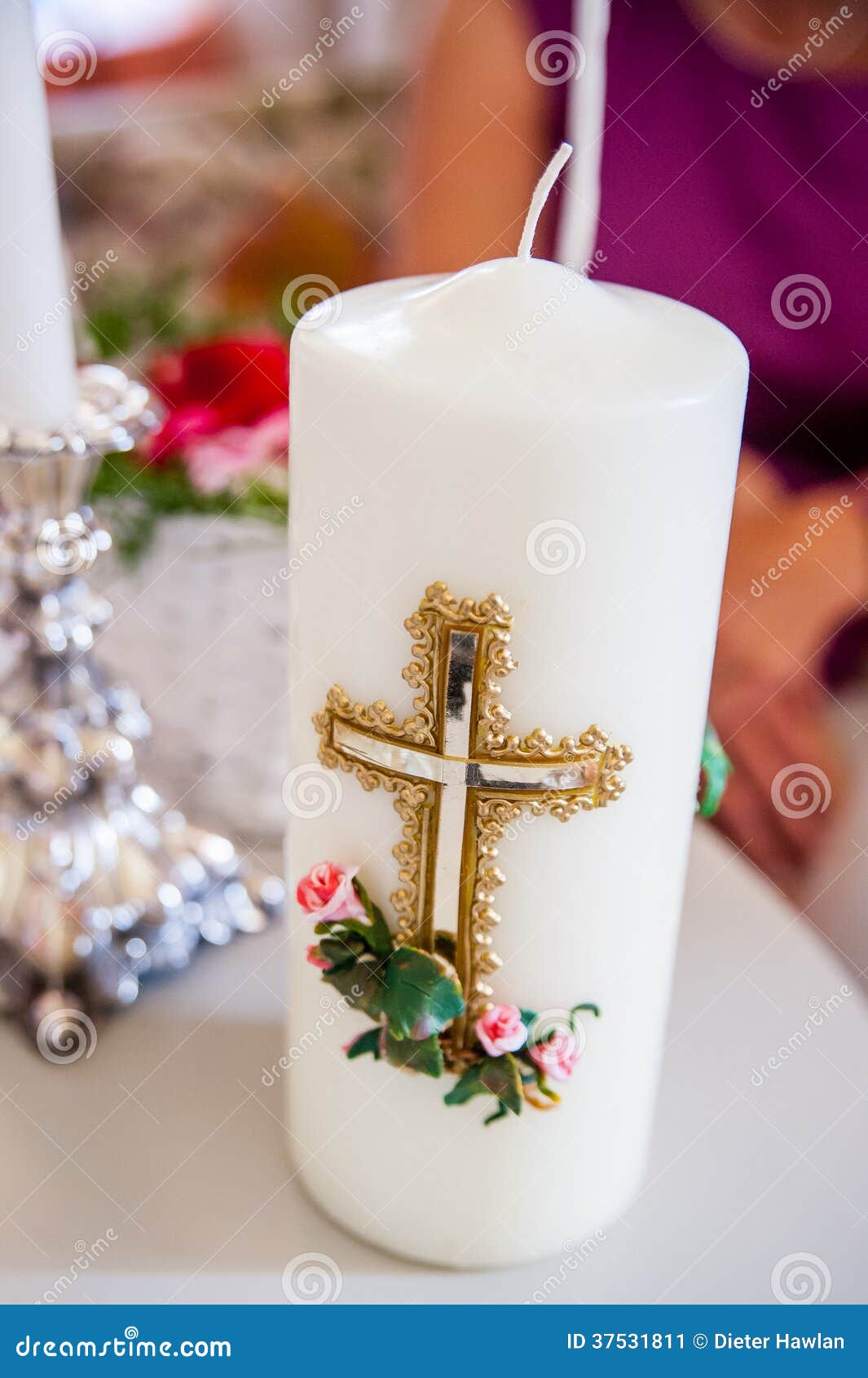 Image of a Big Candle in Ritual Stock Image Image of religion, faith