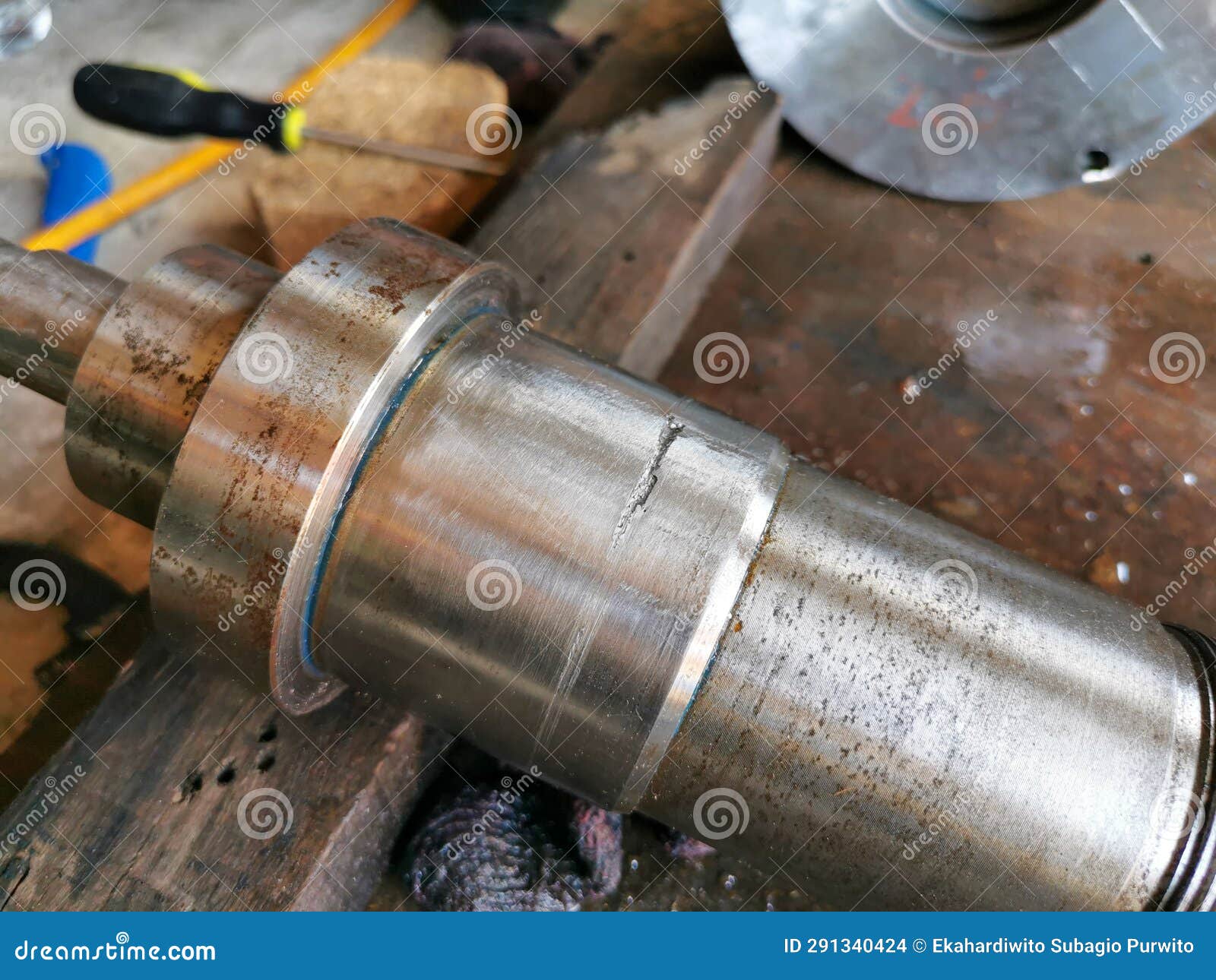 Image of Broken Hydraulic Cylinder Machine. Stock Photo Image of