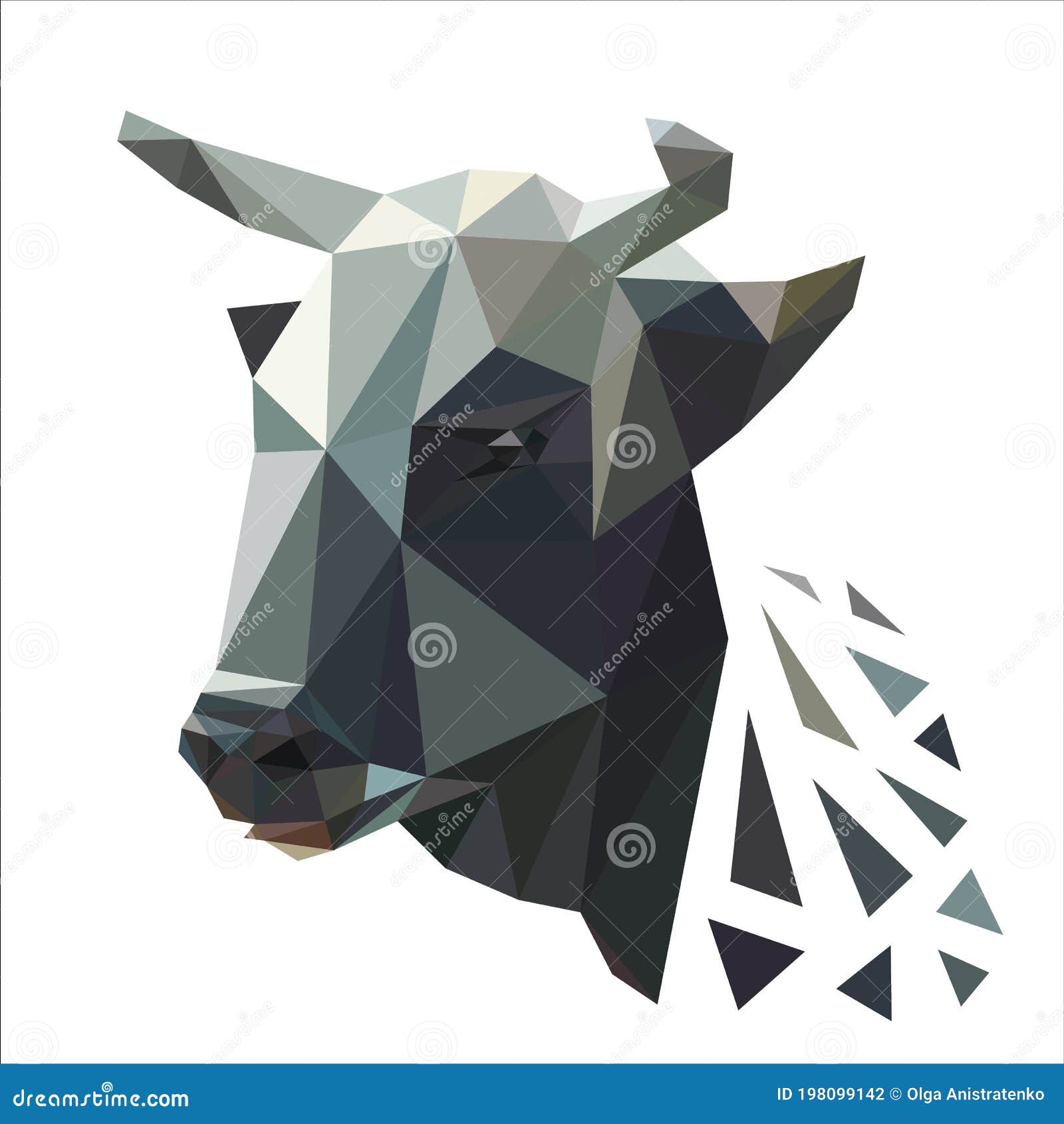 Bull Sculpture Low Poly - 3D Print Model by Skazok