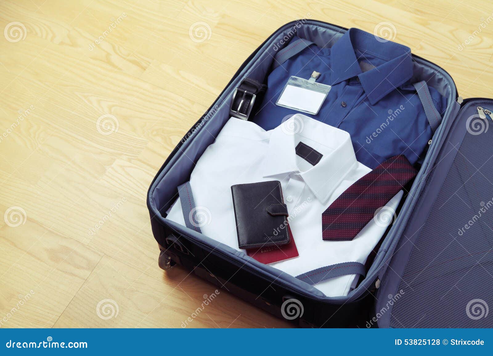 Image of Businessman S Clothes in Travel Bag Stock Photo Image of