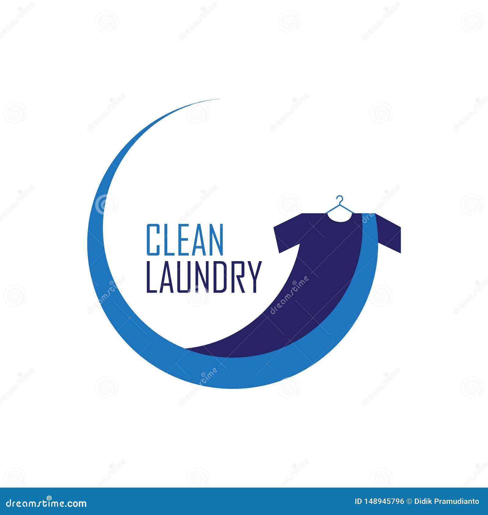 Blue clean laundry logo stock vector. Illustration of isolated 148945796