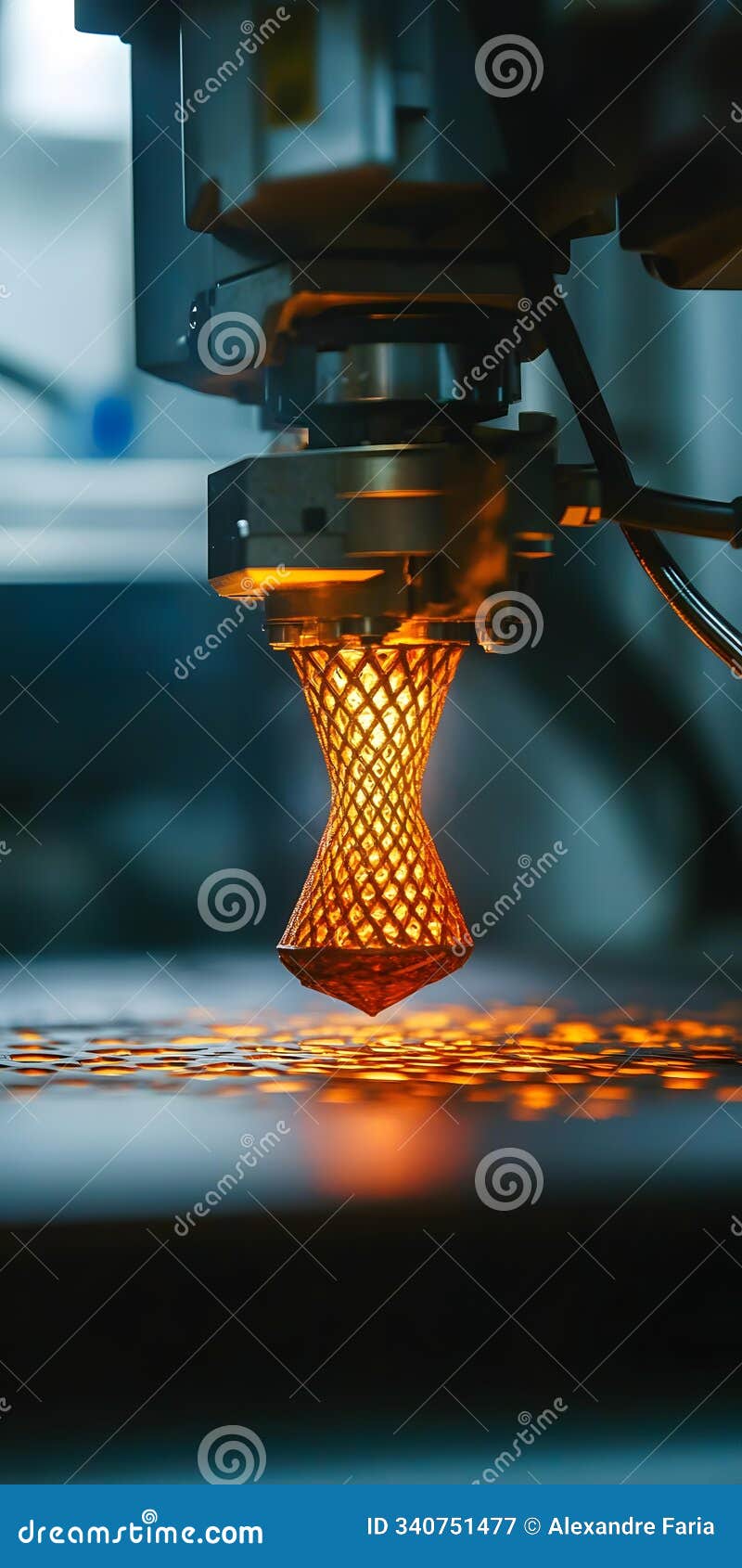 3d printer extruding orange filament