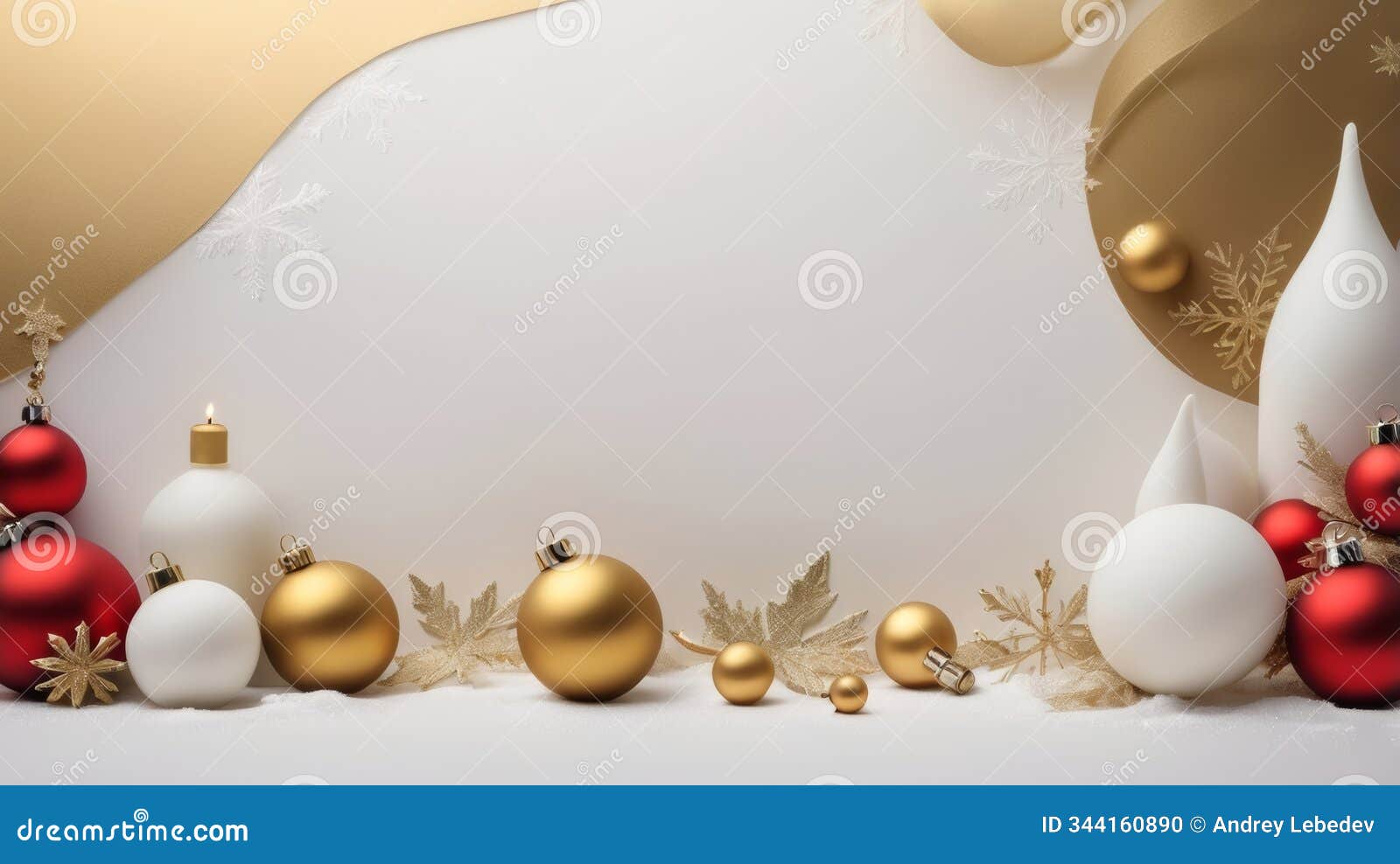 a la rus christmas setting with red, gold, and white holiday decor