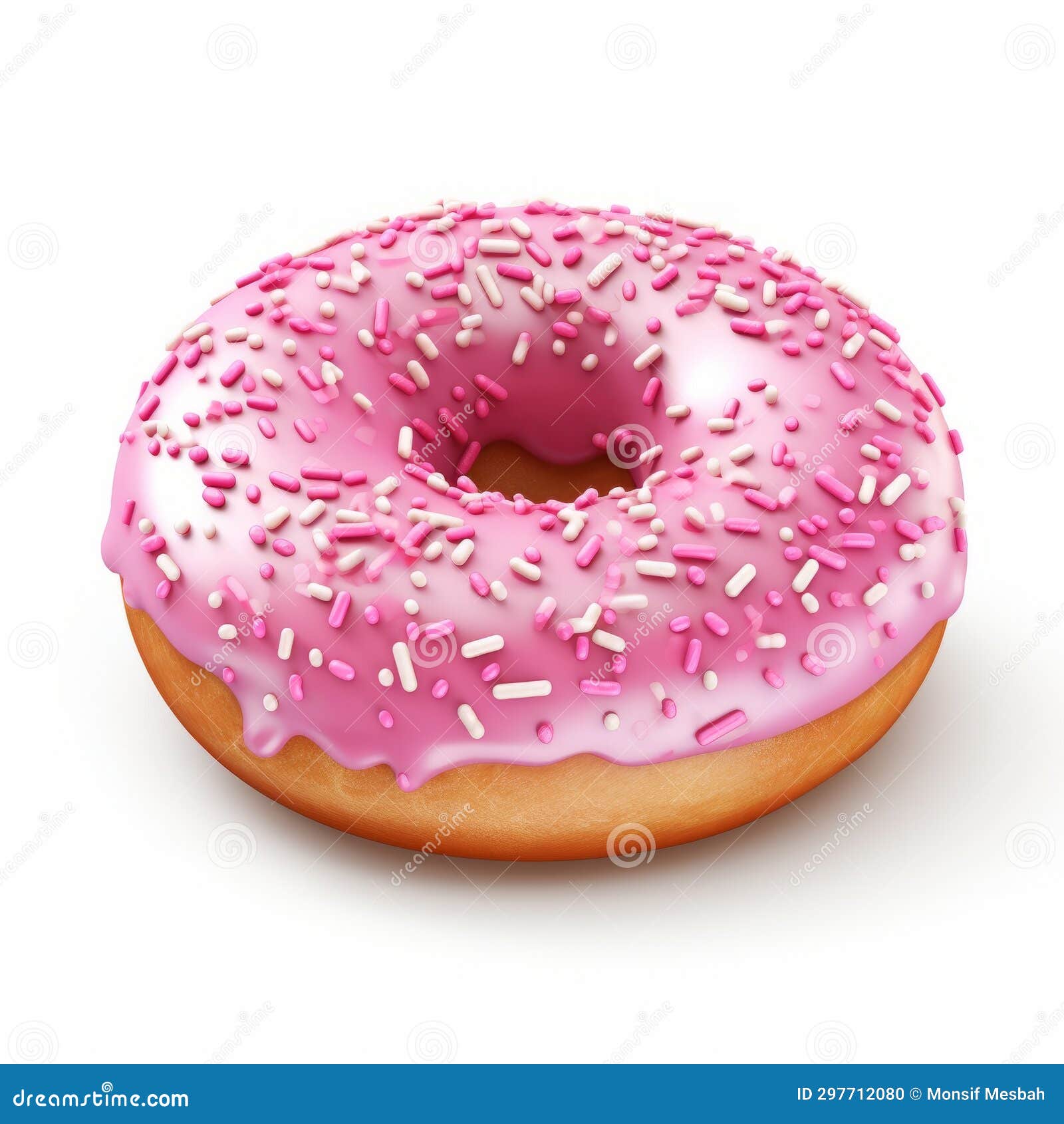 Delectable Pink Sprinkle Glazed Doughnut an Irresistible Temptation