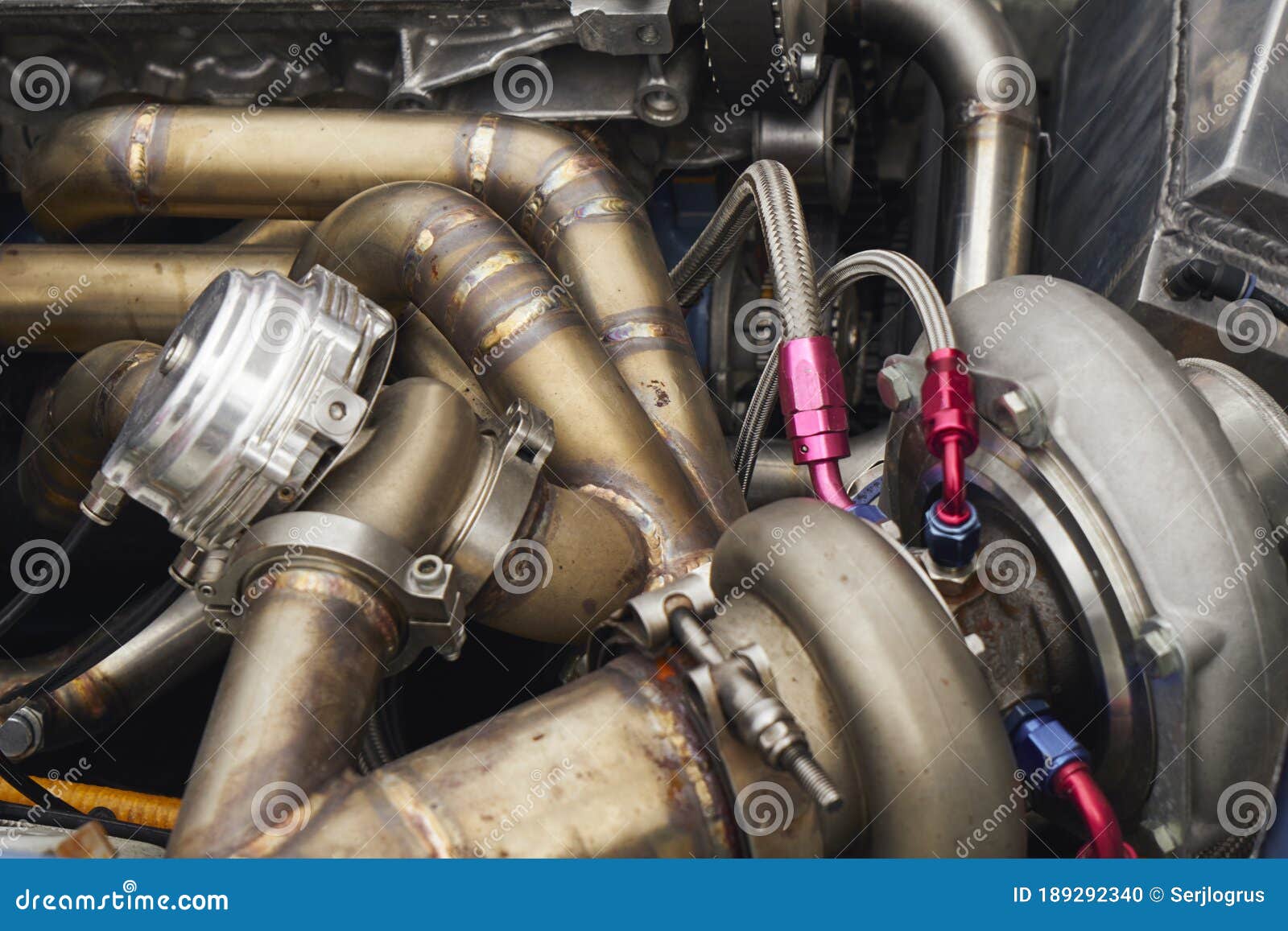 Image of the Car Engine. Turbocharging Stock Photo Image of