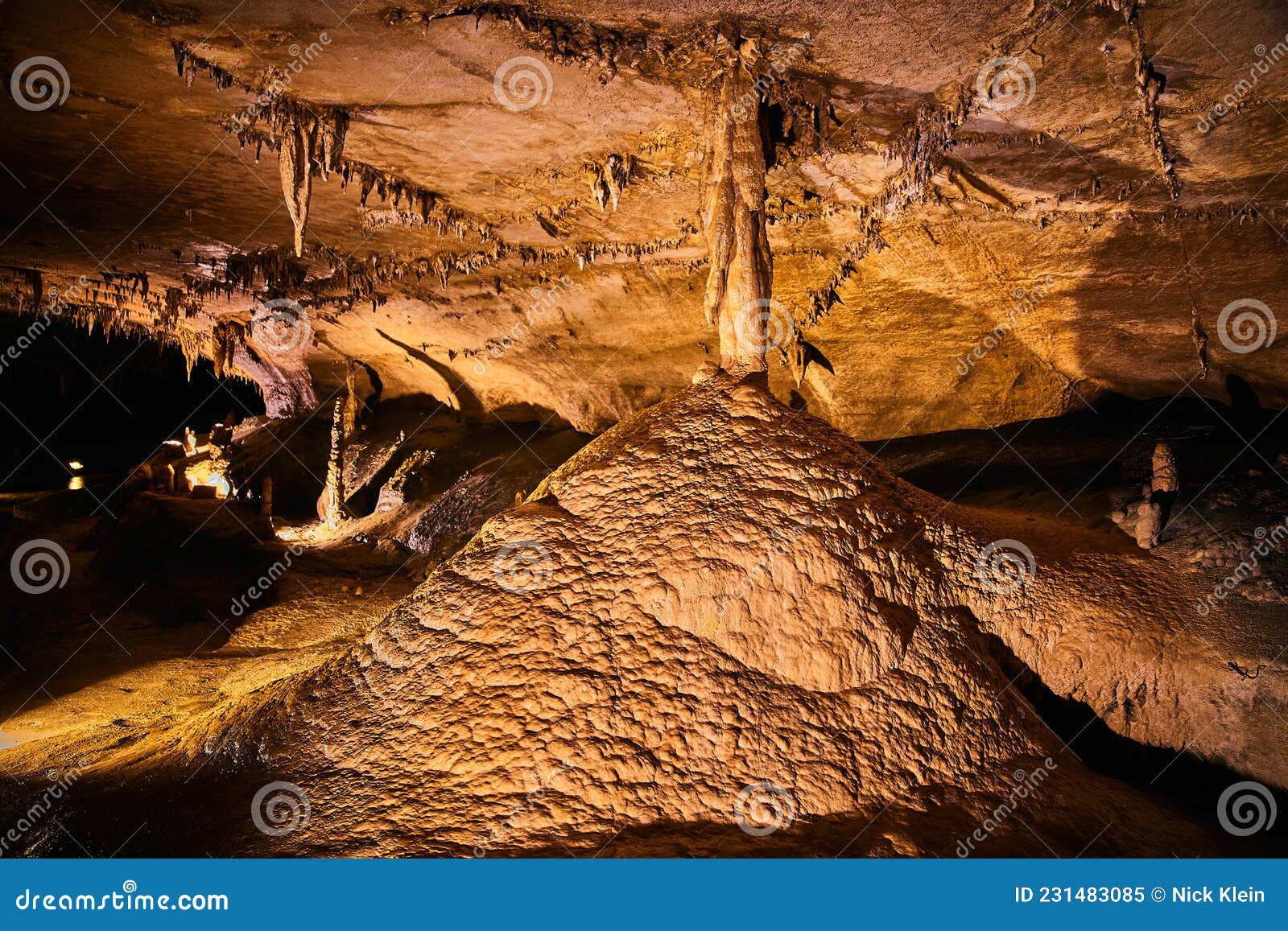 Cave Formations in Kentucky Yellow Light Stock Image Image of travel
