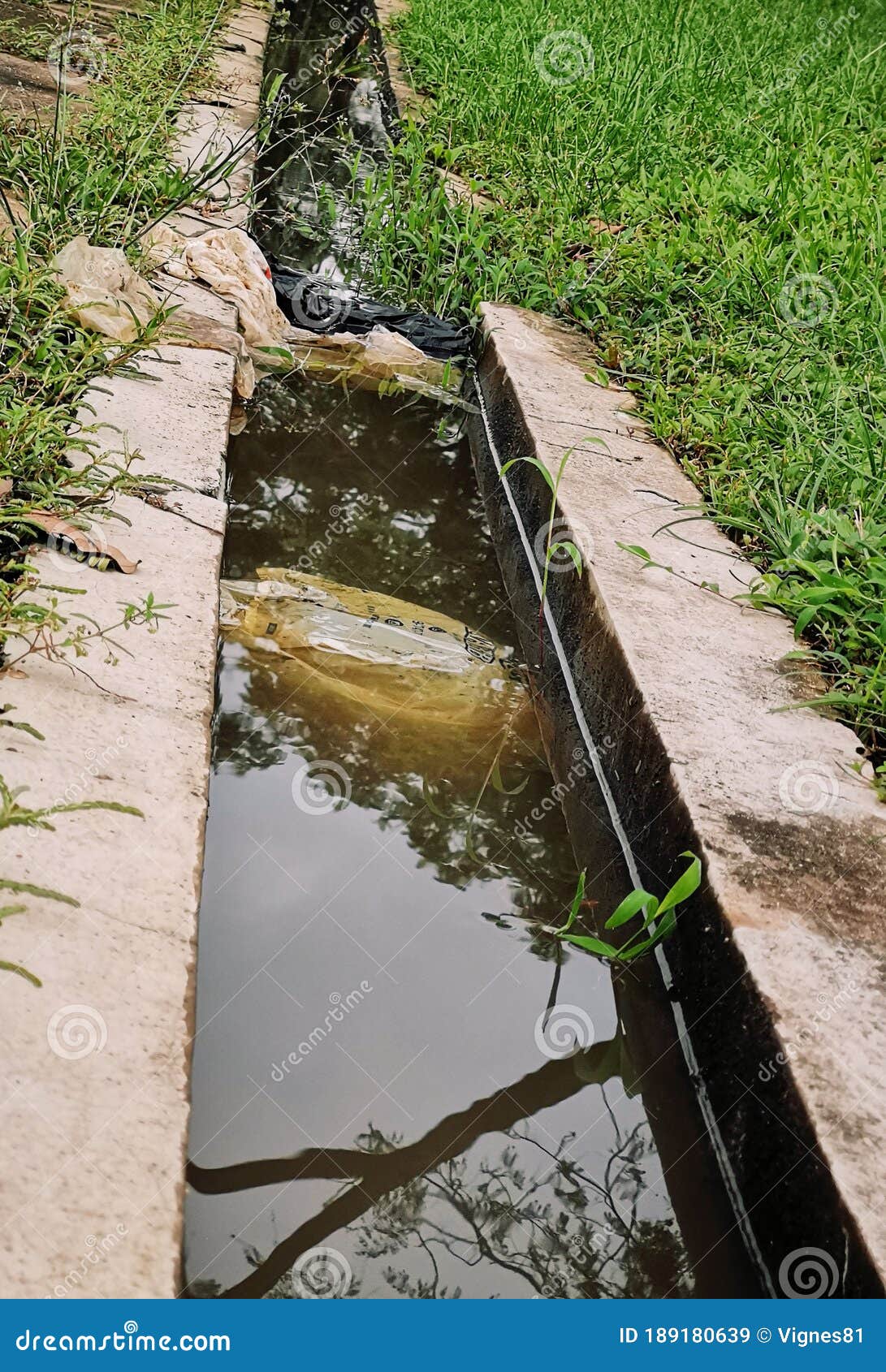 Choked drainage stock image. Image of garbage, toxic 189180639