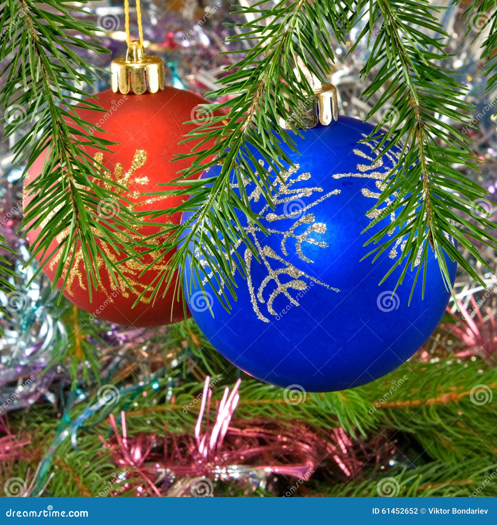 Image of Christmas Balls on the Christmas Tree Stock Photo - Image of ...