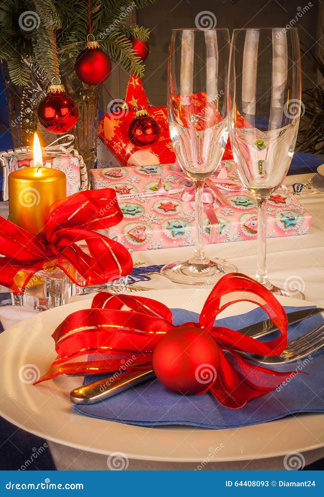 Image of Christmas Dinner in Restaurant Stock Image - Image of life