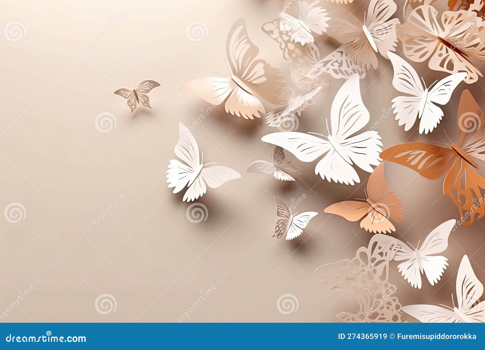 paper art butterfly pack blank background generative ai