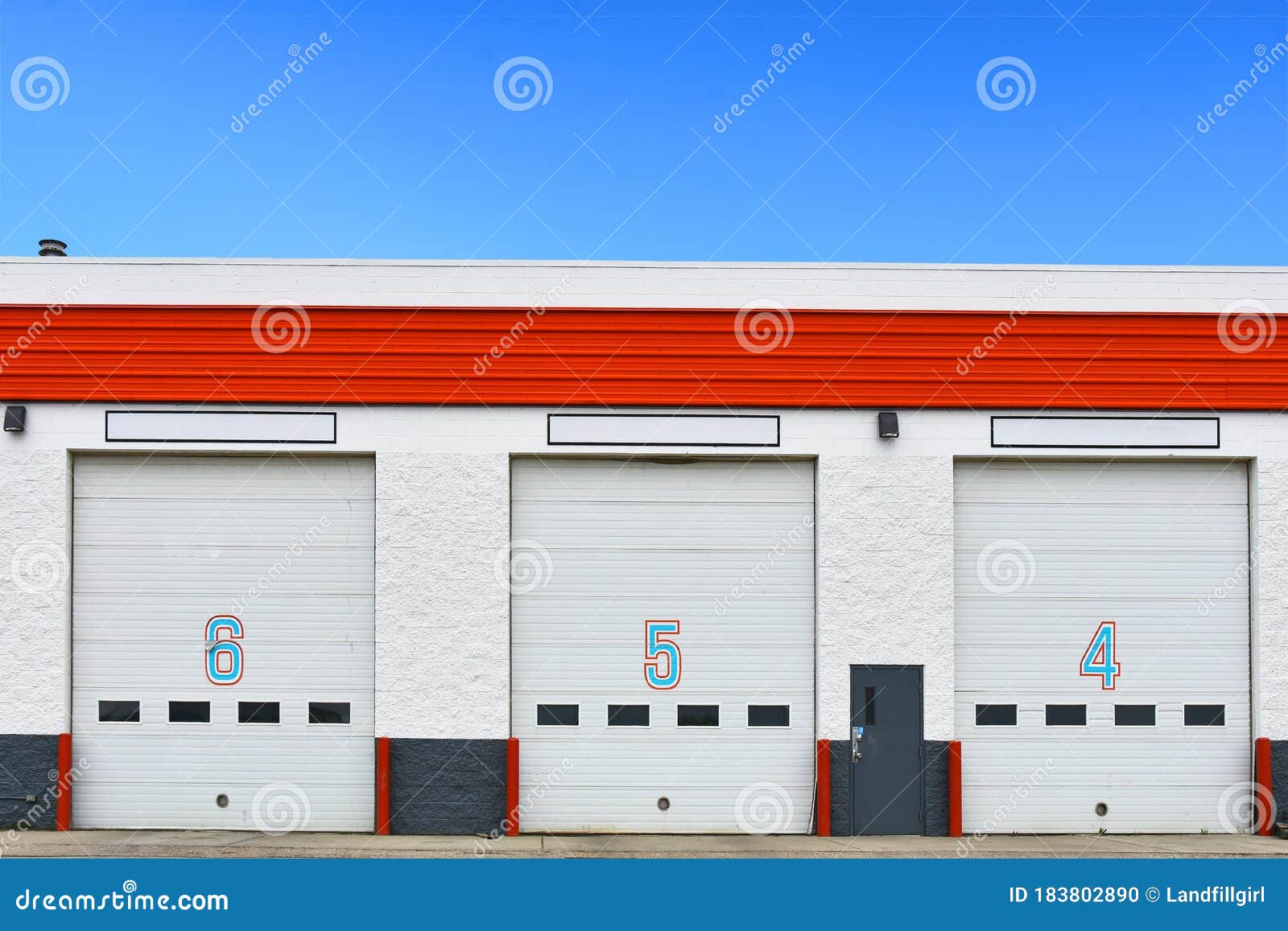 Large Industrial Bay Doors stock photo. Image of cargo 183802890