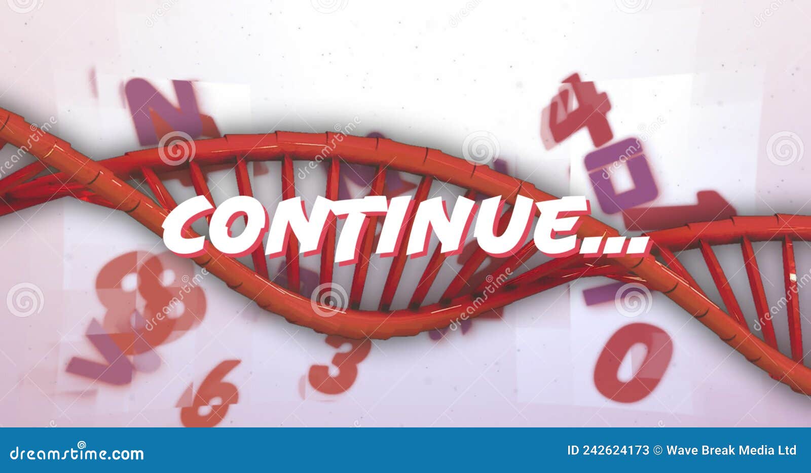 image of continue over rotating dna chain and numbers