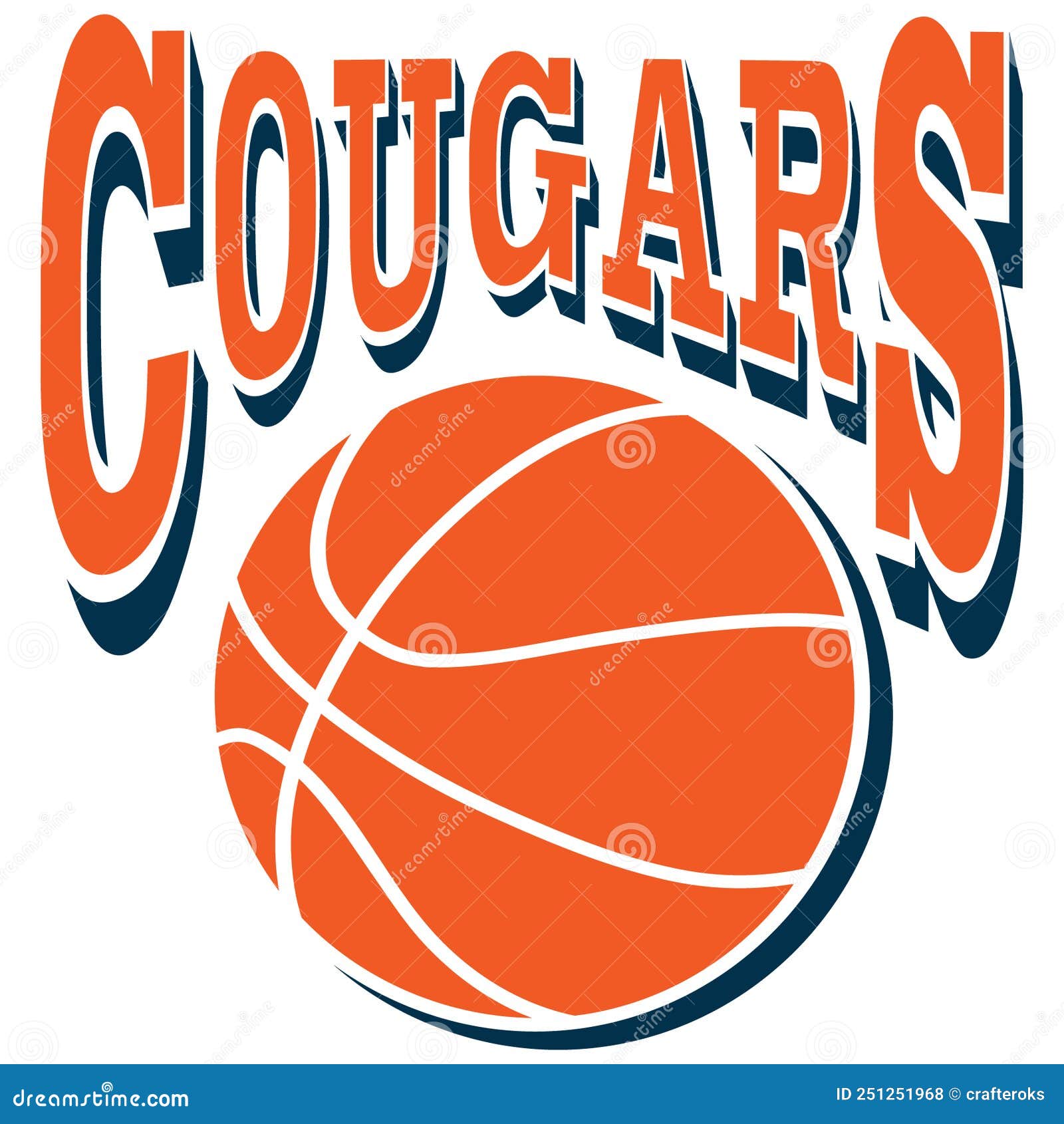 Cougars Basketball EPS Vector File Stock Illustration - Illustration of
