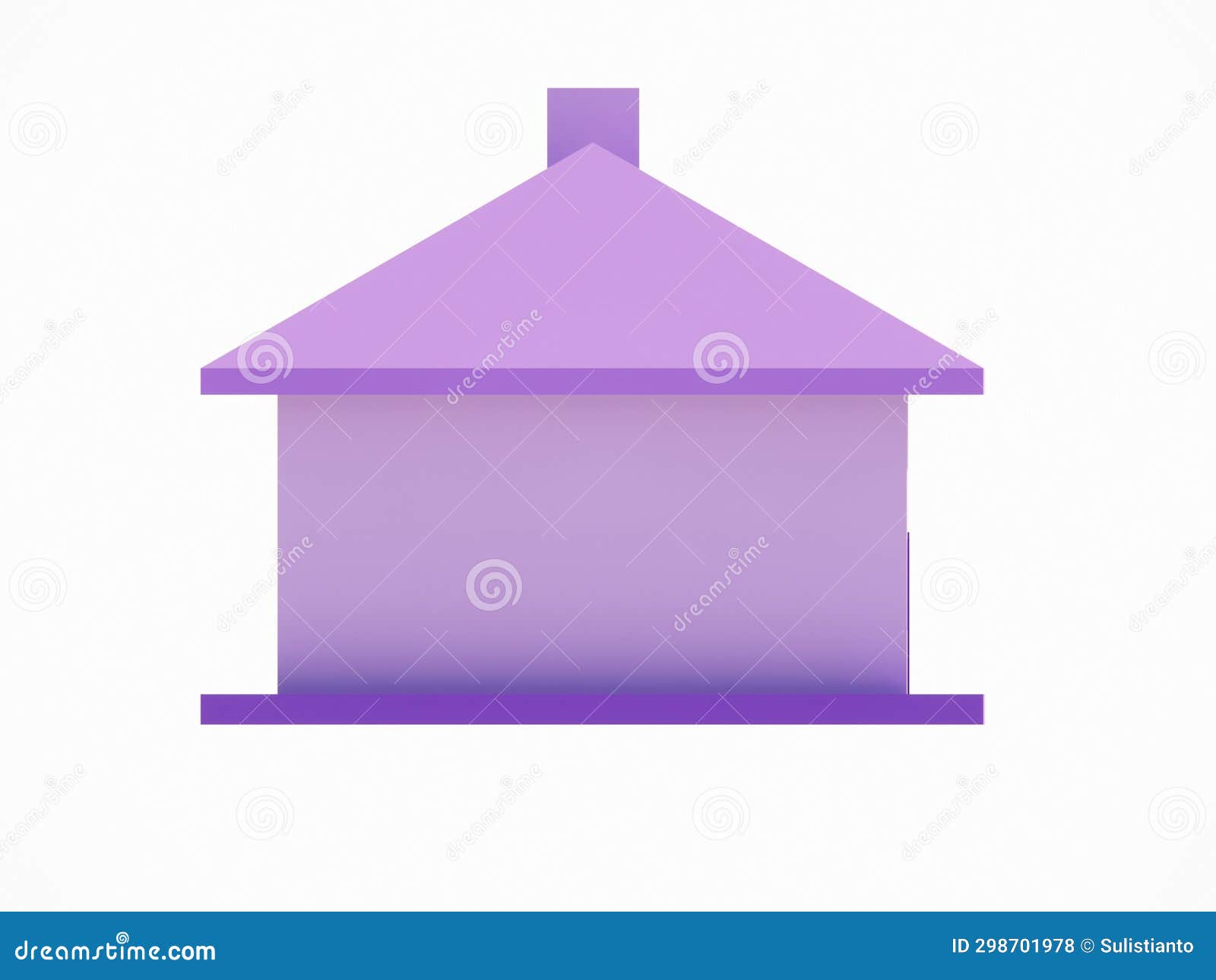 Image of 3D Model Rendering of a Minimalist Purple Box House Stock