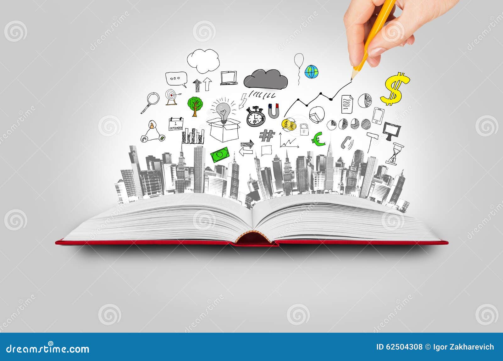 Image De Livre Ouvert Avec Le Dessin De Main Illustration Stock - Illustration du ouvert, image ...