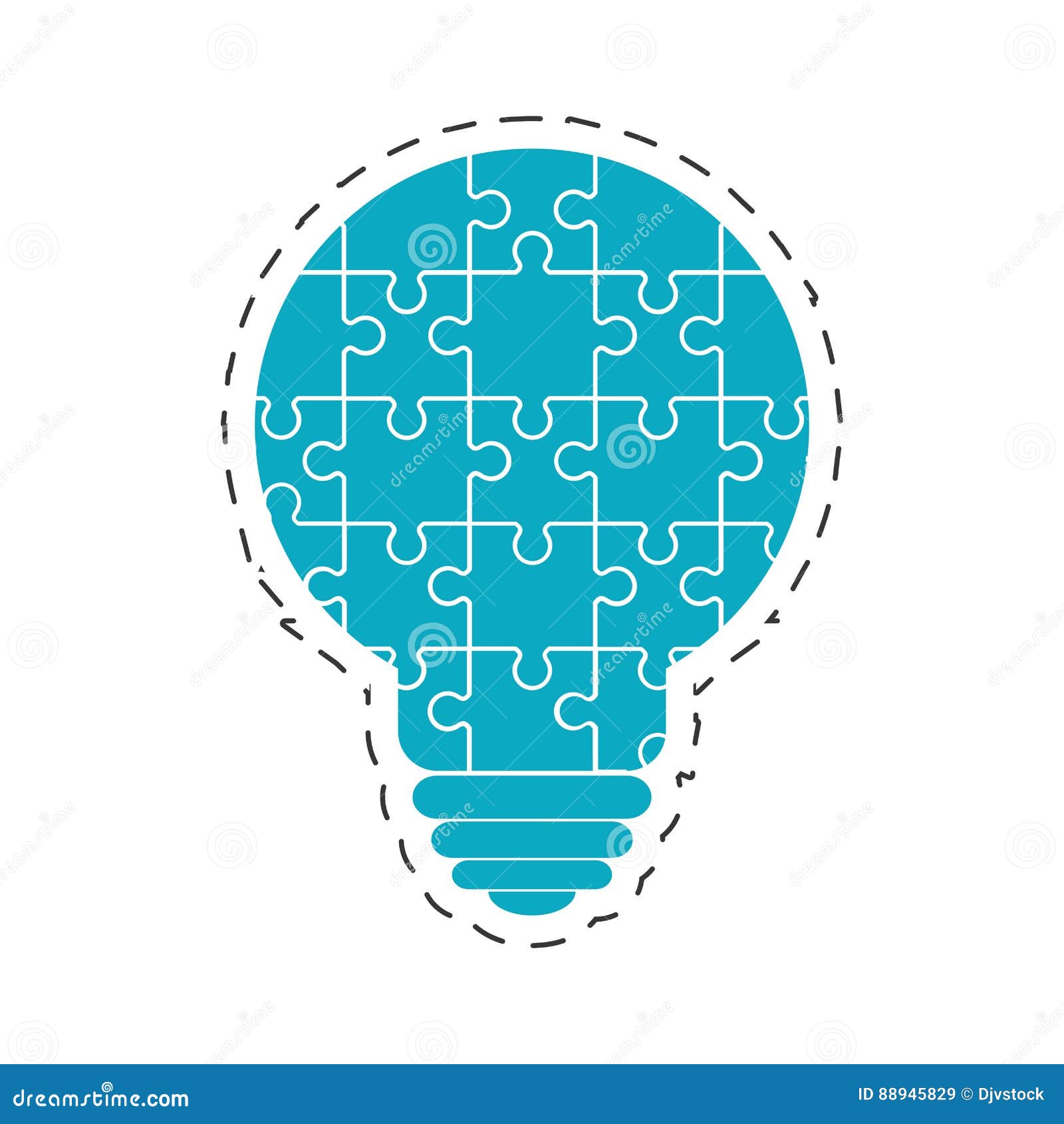 Image De Solution De Puzzle D'ampoule Illustration Stock Illustration