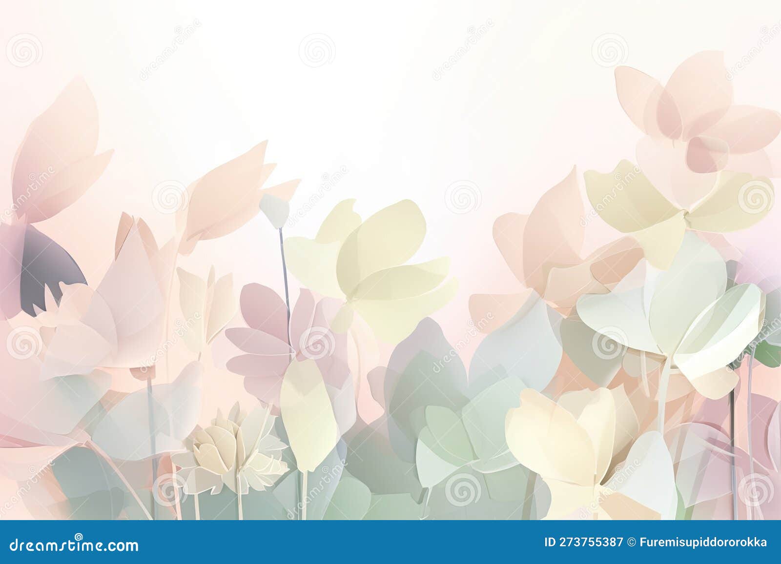 background image with abstract flowers a soft color palette for a calming effect generative ai