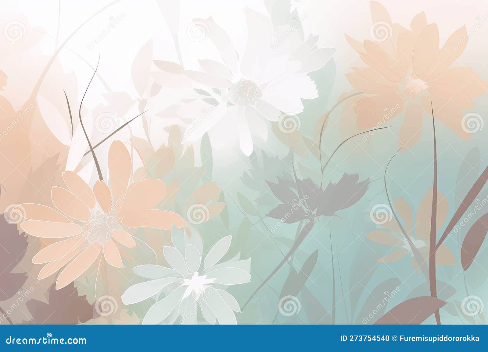 background image with abstract flowers a soft color palette for a calming effect generative ai