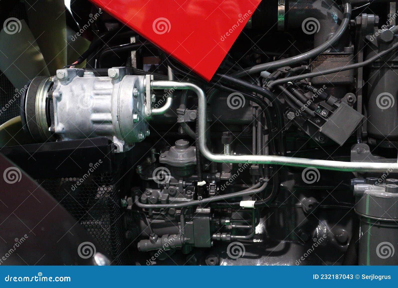 Diesel Engine. Hydraulic Pump Stock Image Image of power, production