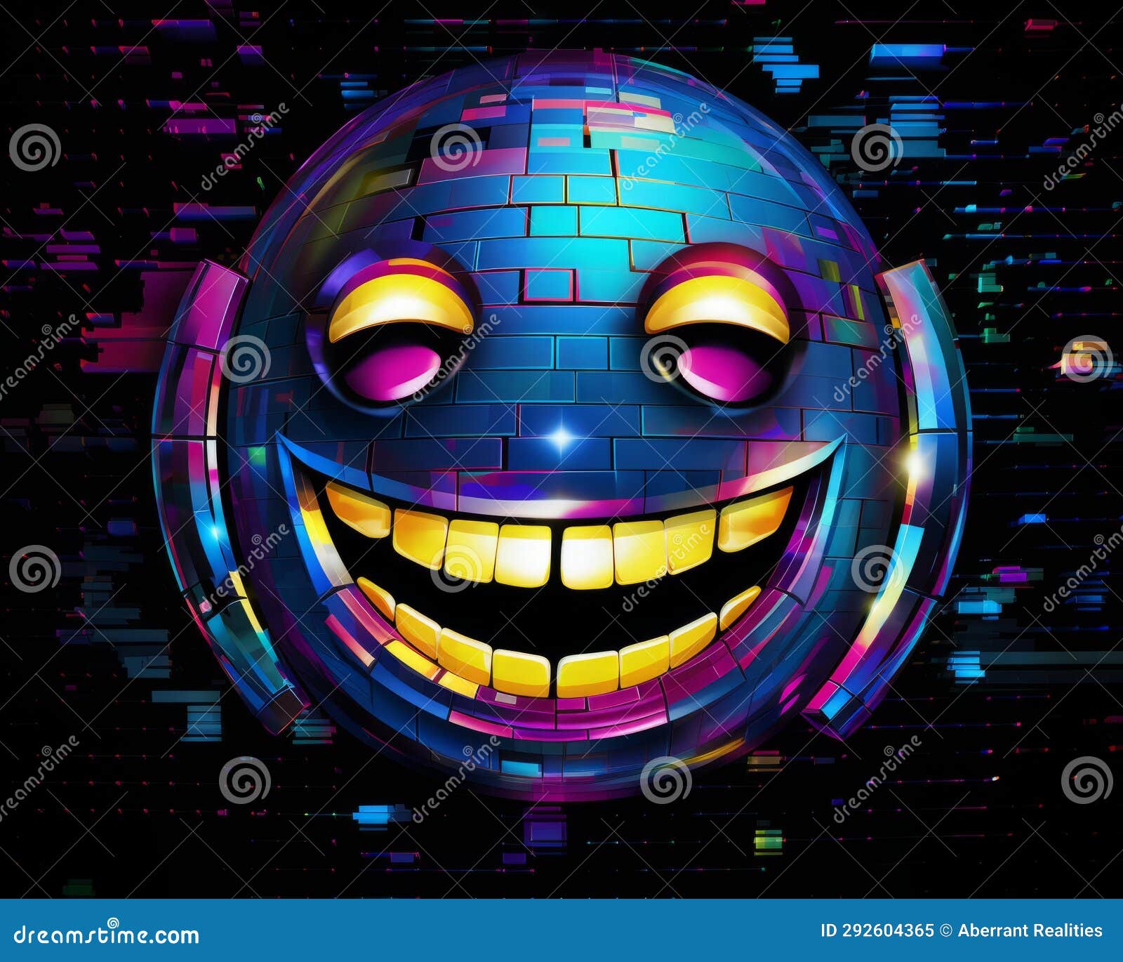 An Image of a Disco Ball with a Smiley Face on it Stock Illustration ...