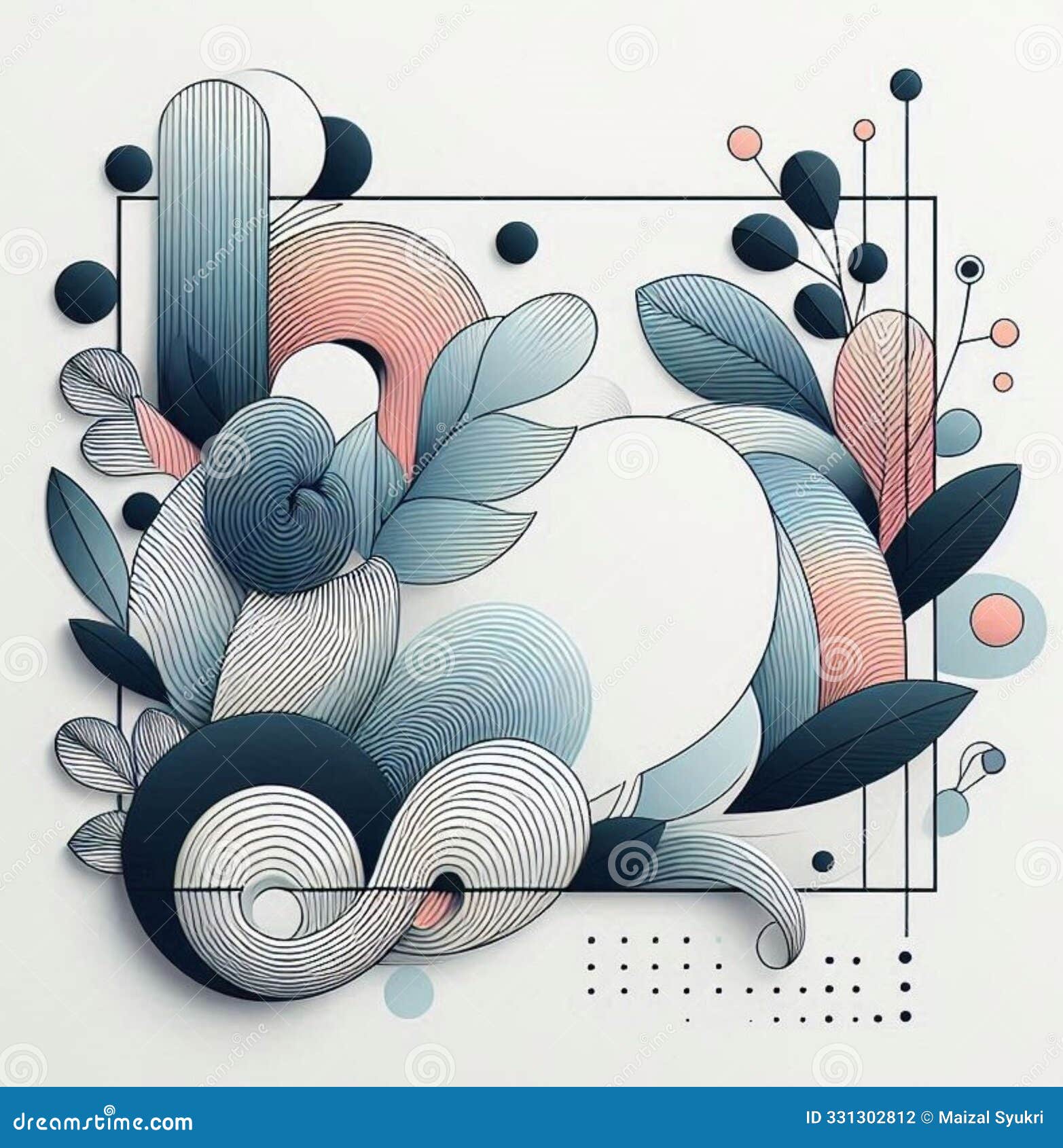 abstract geometric and organic s artwork in pastel tones