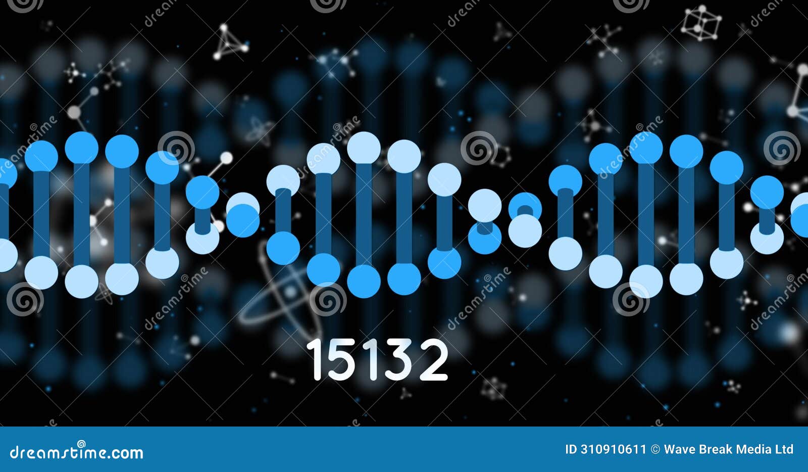 image of dna strand over data processing