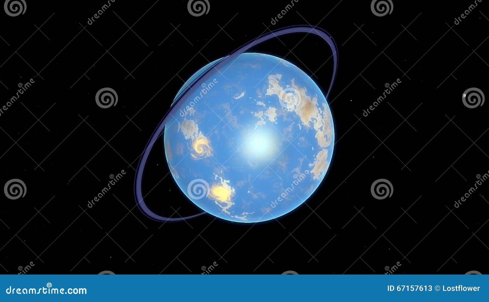 Image of fantastic planet Procedural generatet 3d picture