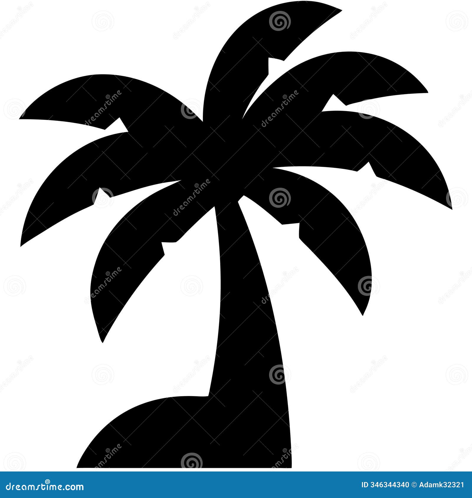 black silhouette tropical palm tree  for beach or summer s