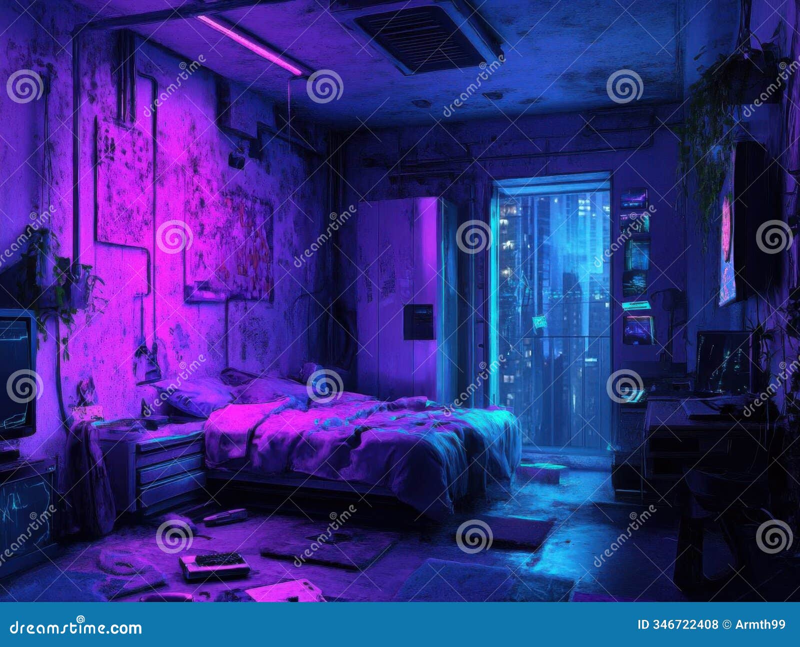cybergoth neon dreams. dark and moody cyberpunk-inspired background concept
