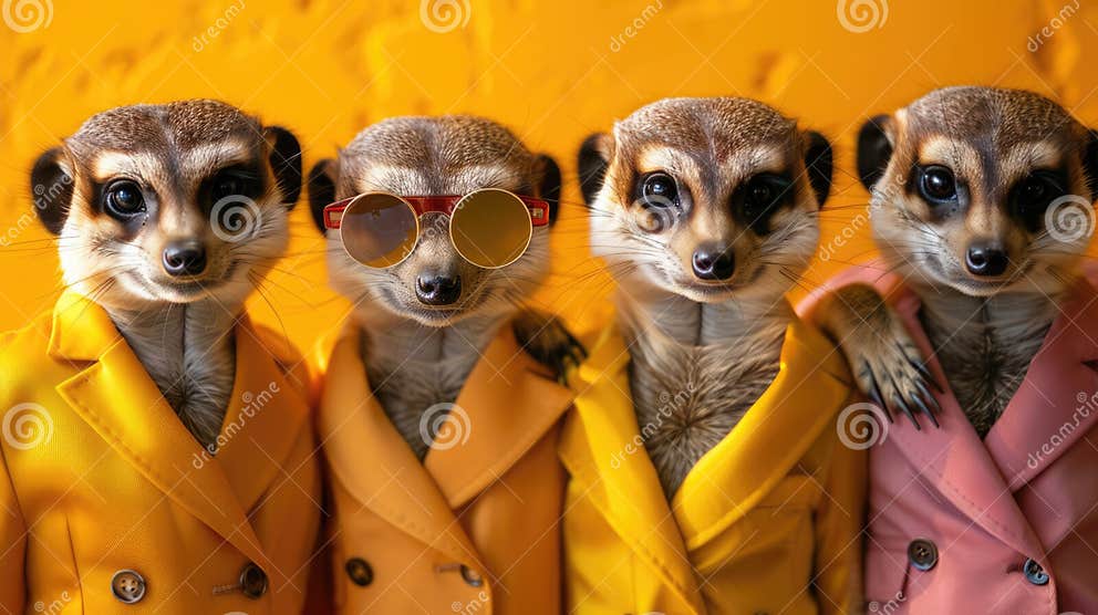 Fashionable Meerkat Group for Birthday Party Invitation: Creative ...