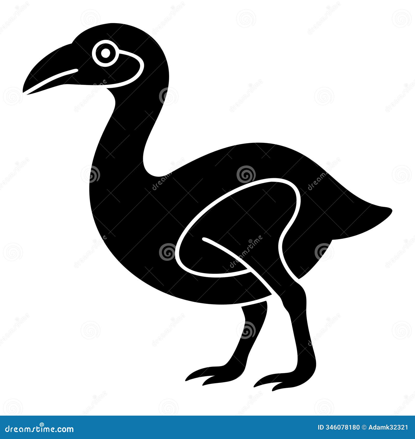 stylized silhouette of bird   for  projects