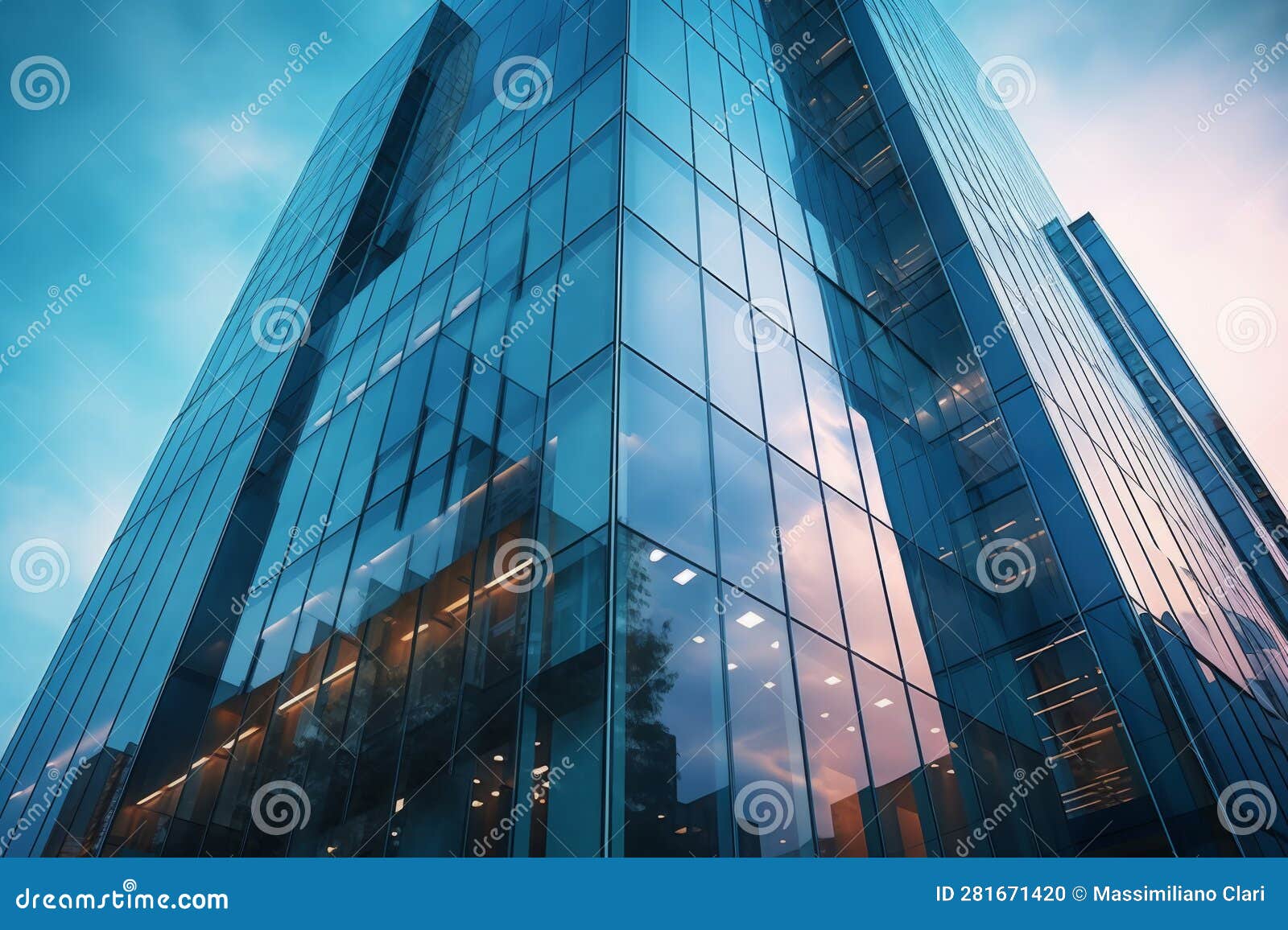 Image Featuring the Sleek Glass Facade of a Completed Skyscraper