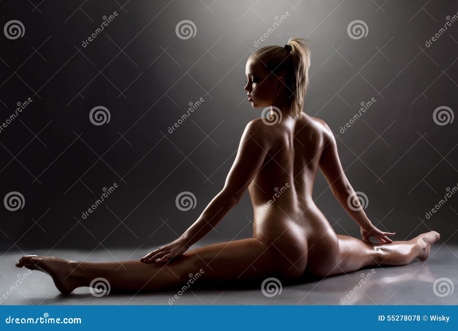 Image of Flexible Nude Woman with Sweaty Body Stock Photo - Image of  sensual, model: 55278078