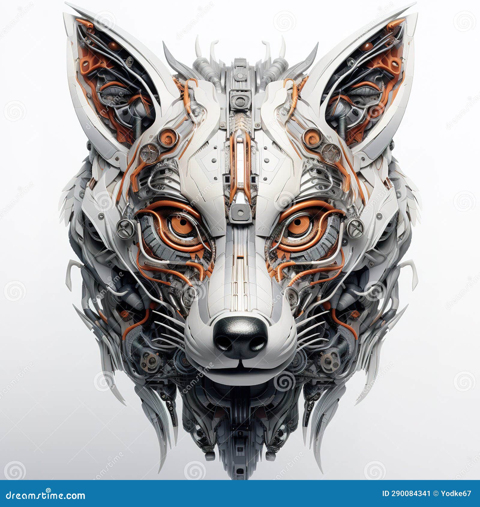 Image of Fox Face that is a Futuristic Machine of the Future World ...