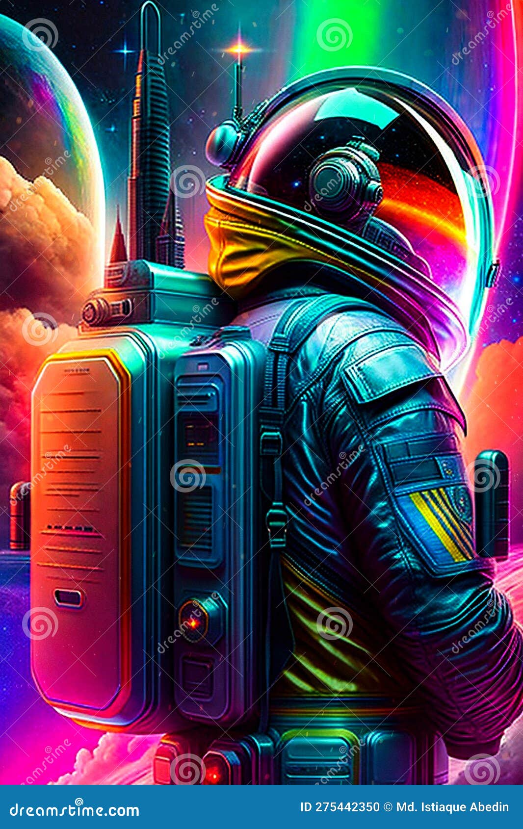 Cool Spaceman City Nasa | Art Board Print