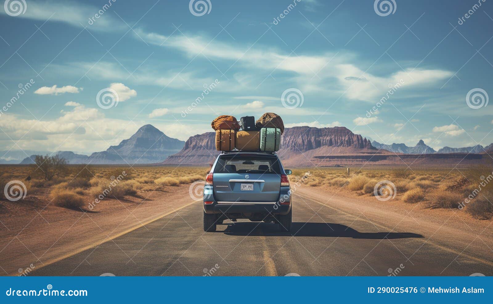 A Photo of a Car Rental Road Trip Essentials Stock Illustration