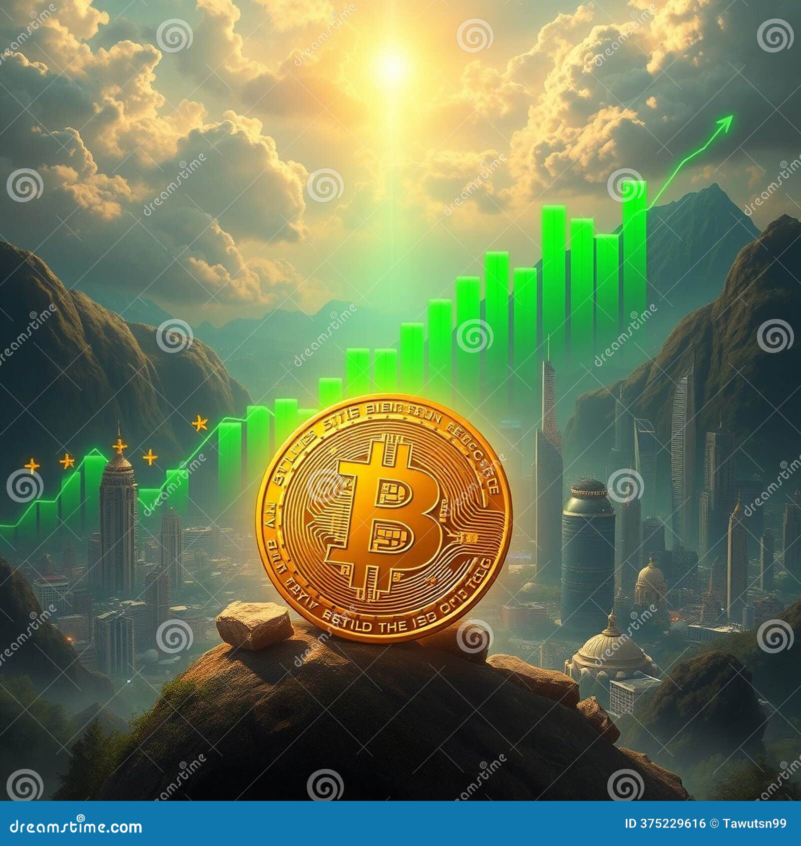 Image Generated Using AI Technology. a Dynamic Concept that Combines  Cryptocurrencies, Blockchain and Modern Financial Stock Illustration -  Illustration of finance, gold: 375229616