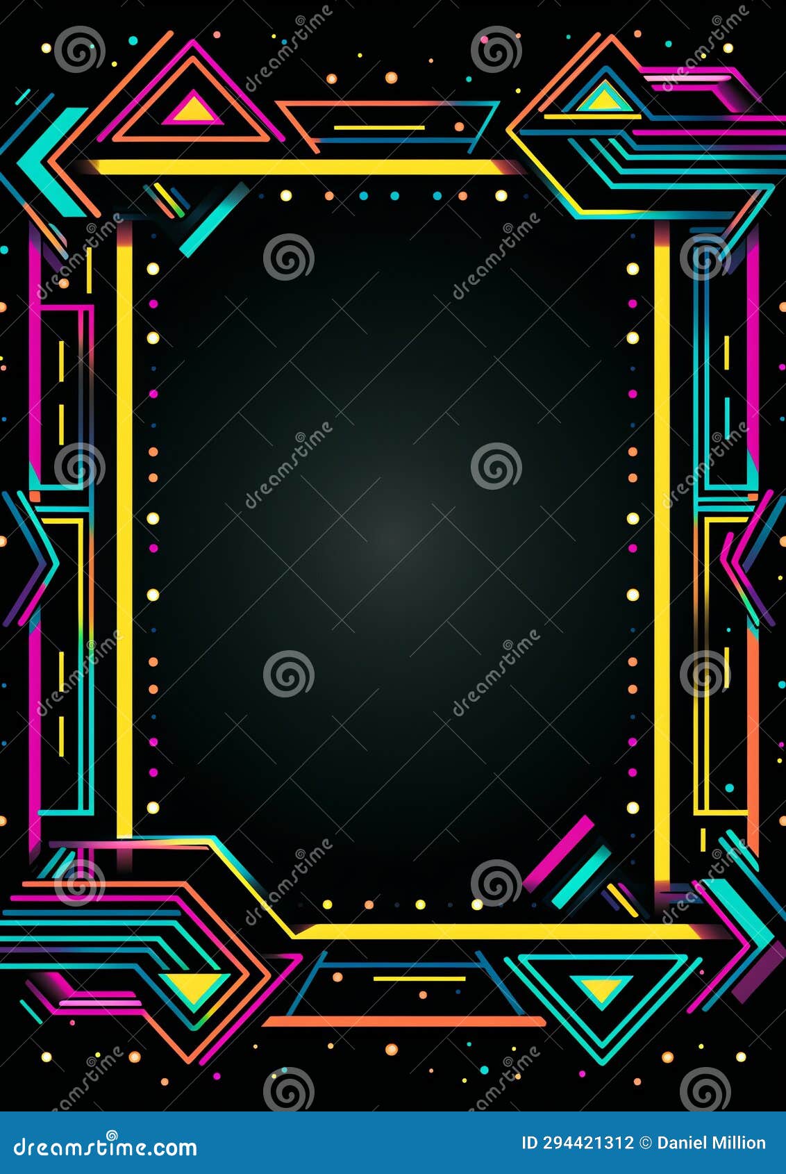geometric neon wir 90s retro nostalgic frame
