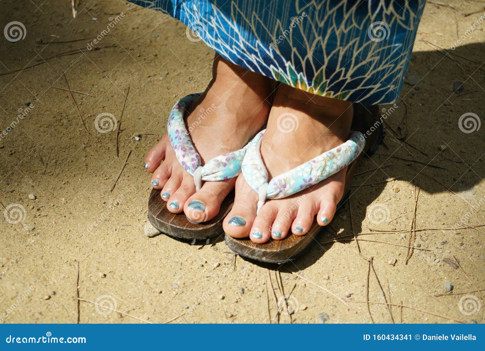 Girl feet with sansals stock image. Image of asia, travel - 160434341
