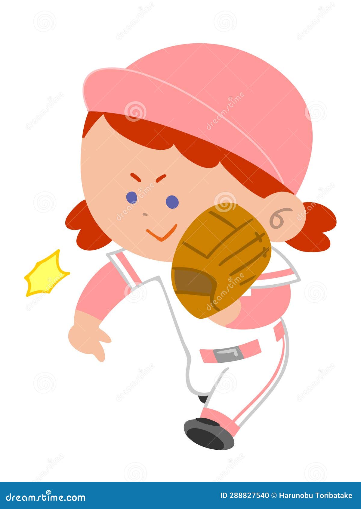 The Image of a Girl Playing Baseball Stock Vector Illustration of