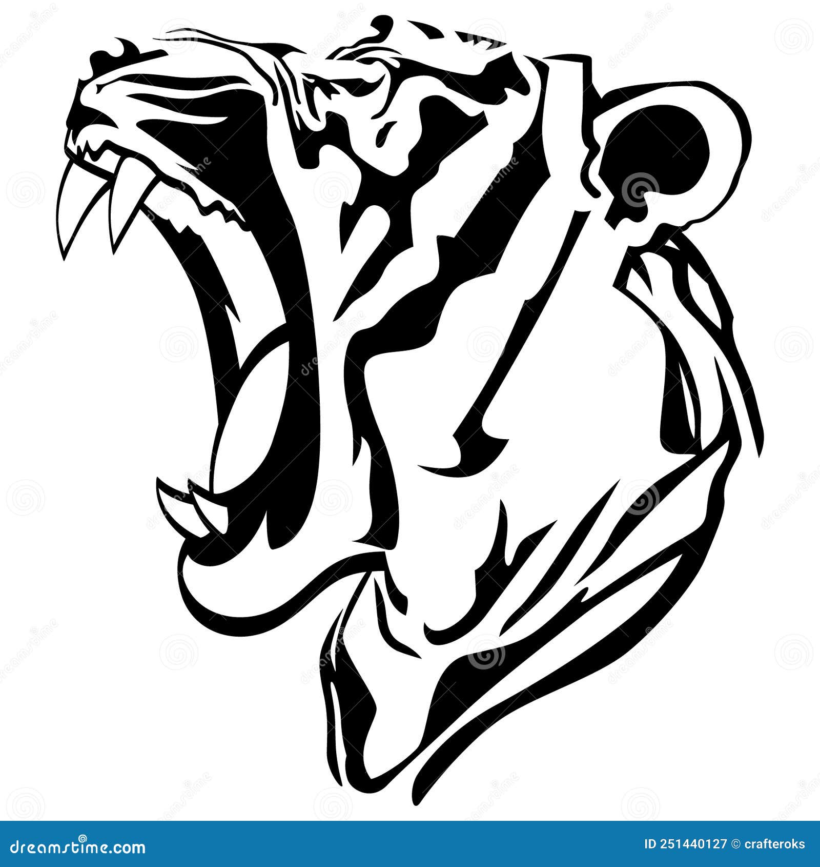 Growling Tiger and Tiger Skin EPS Vector File Stock Vector ...