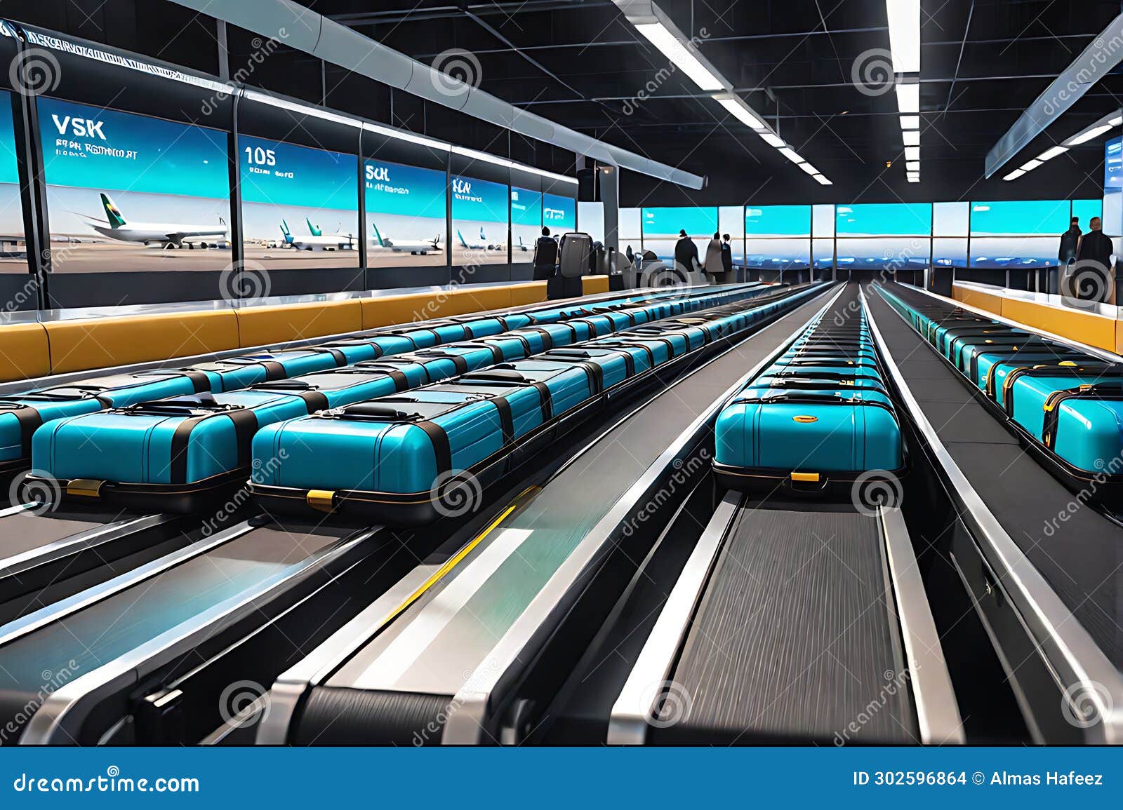 suitcase photography on airport travel concept