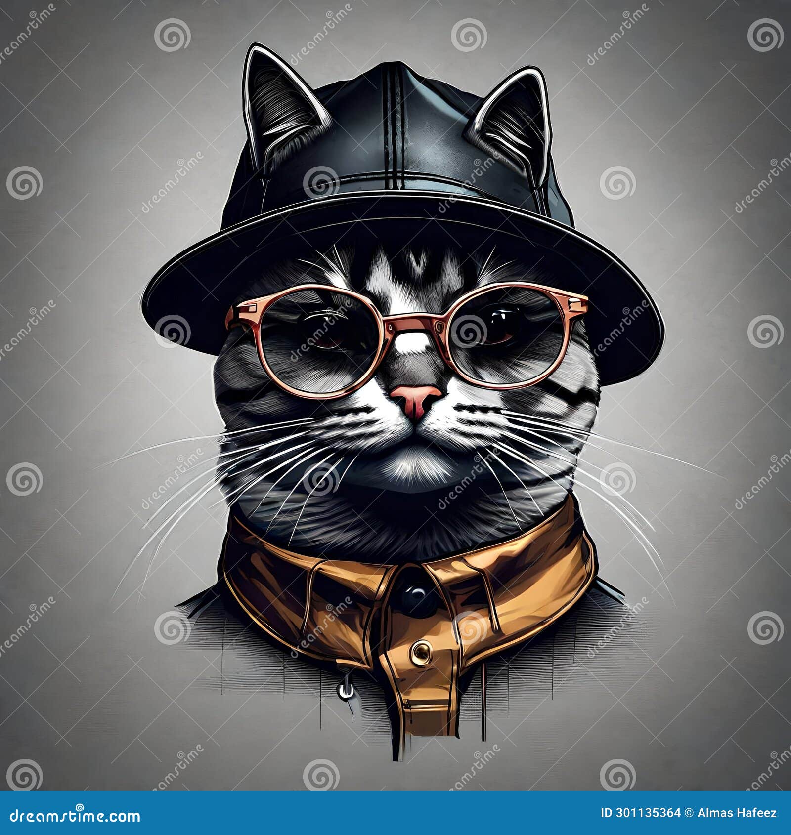 3d nft  of a cat , looking straight in the camera