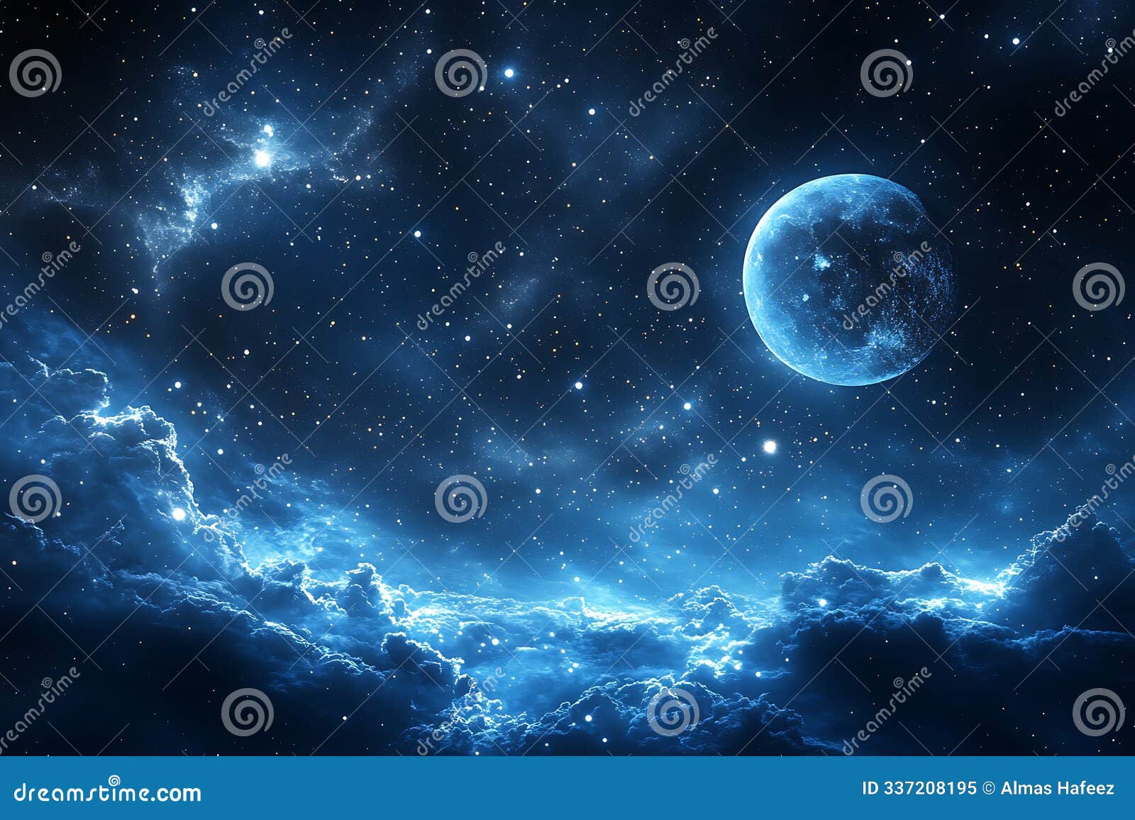 vibrant celestial scene of space with galaxies