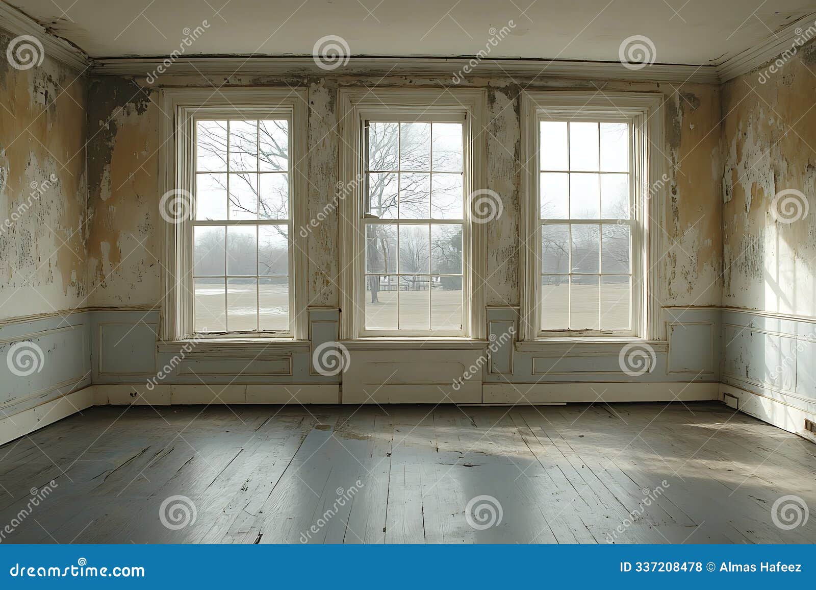 empty room interior with modern architectural 