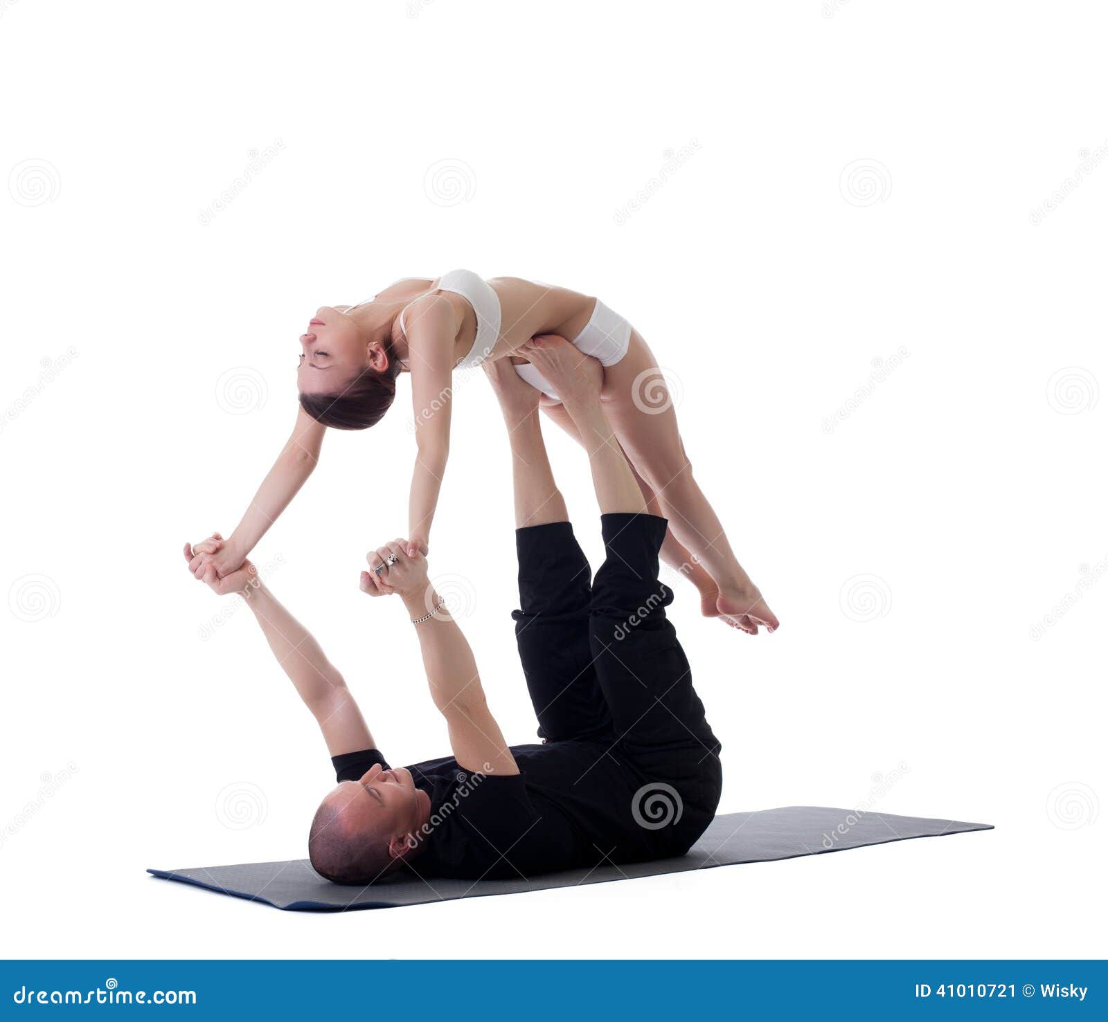 Image of Healthy Couple Posing in Yoga Position Stock Image - Image of