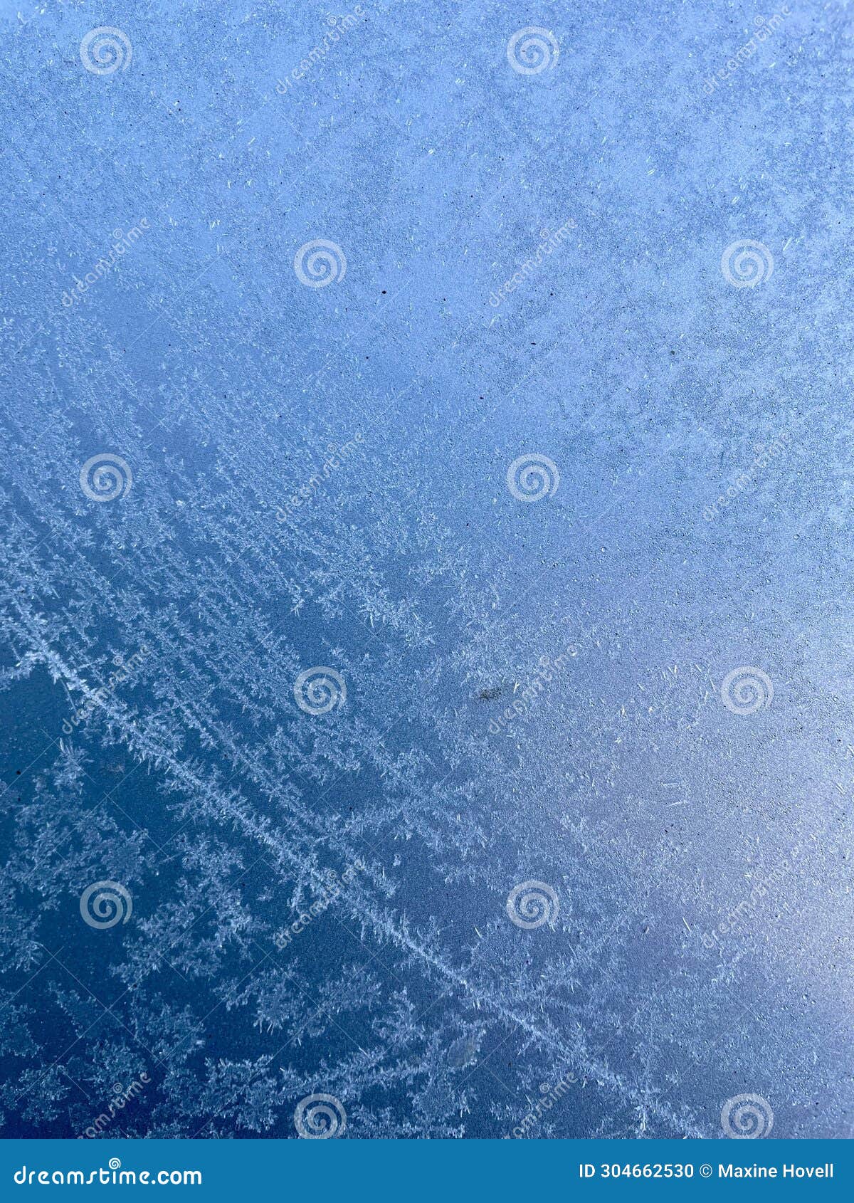 ice patterns forming on metal