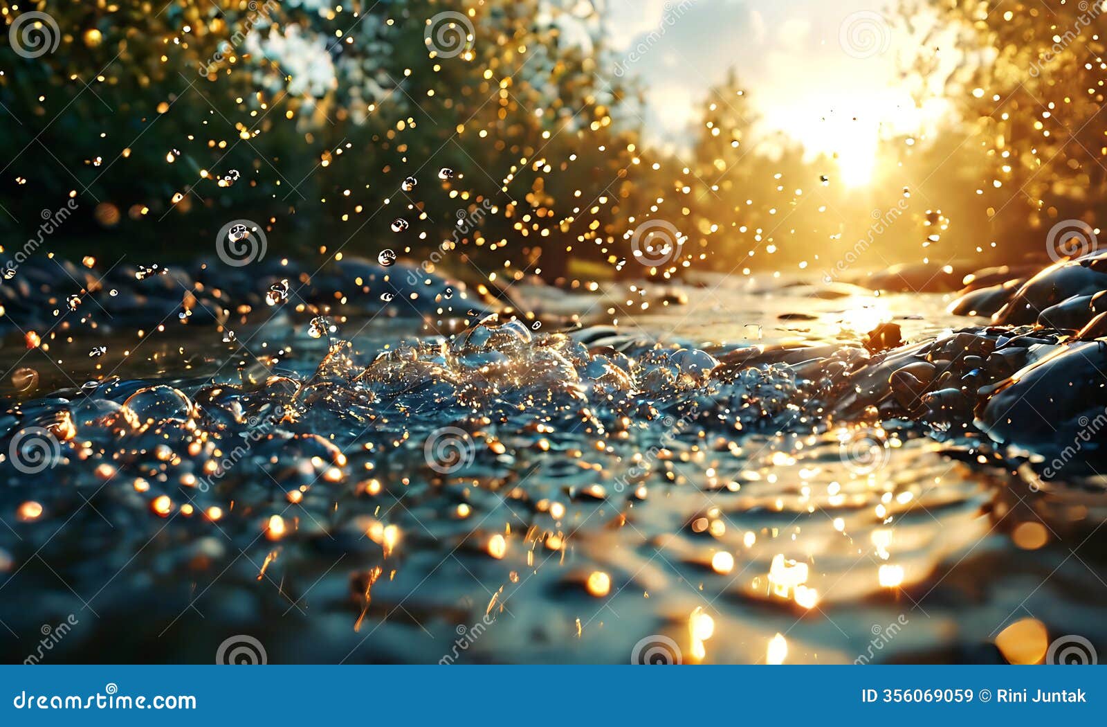 a river flowing in reverse, with water rising into the sky as if defying gravity, 
